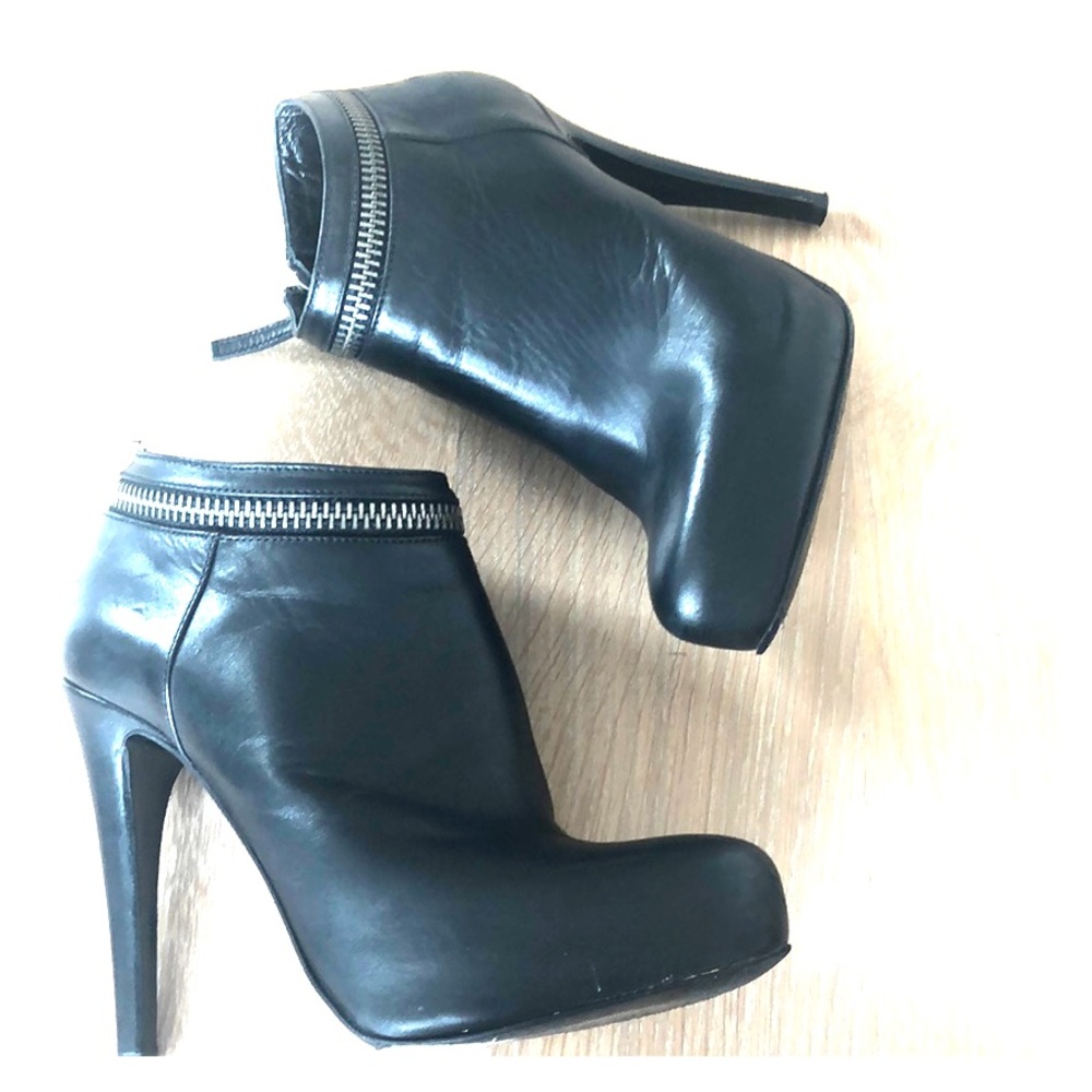 All Saints Black platform Ankle Booties.